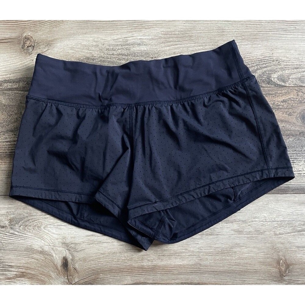 Lululemon Women's Black Mesh Athletic Running Gym Shorts Size 6 Stretch